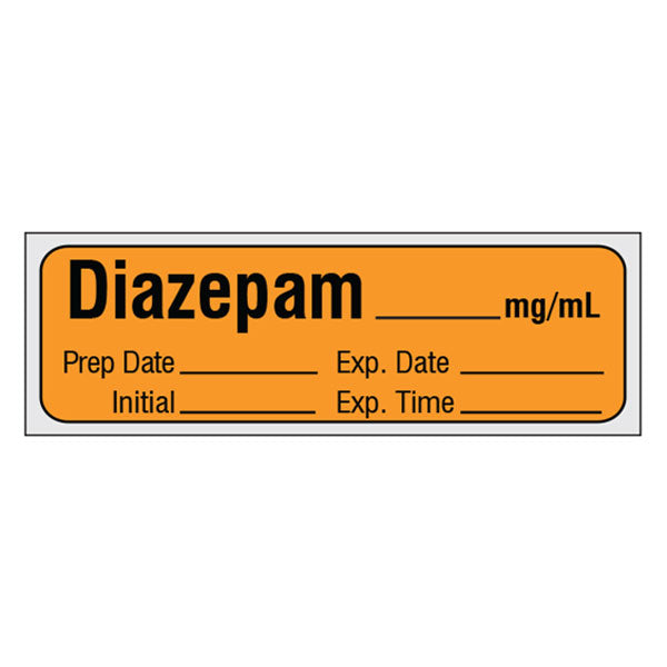Tranquilizer Medication Label Tape - DIAZEPAM__mg/mL