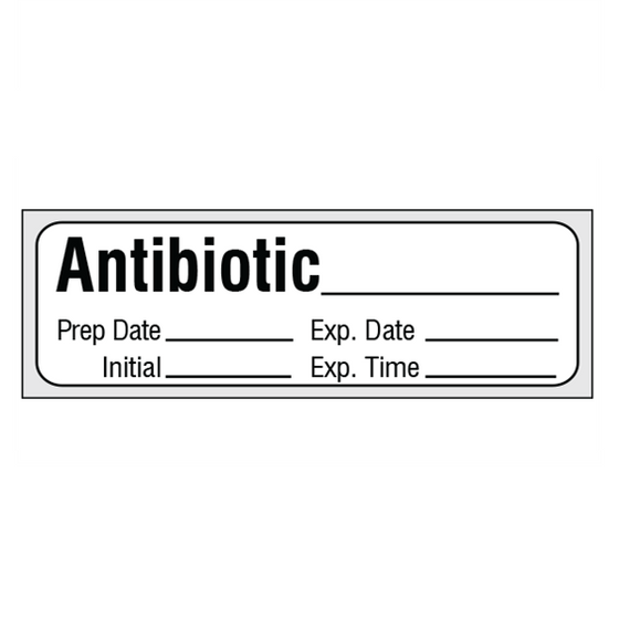 ANTIBIOTIC Pre-Cut Medication Label Tape