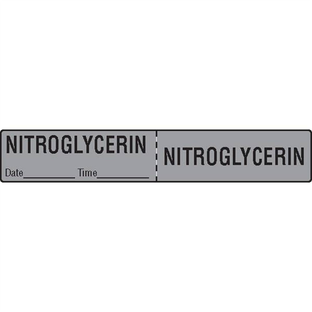 IV Tubing Medication Labels - Nitroglycerin