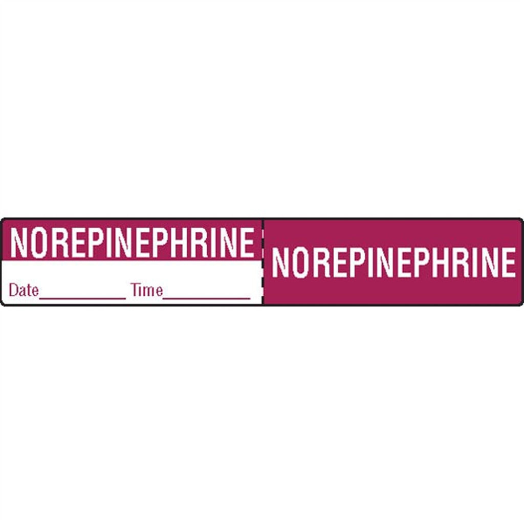 IV Tubing Medication Labels - Norepinepherine