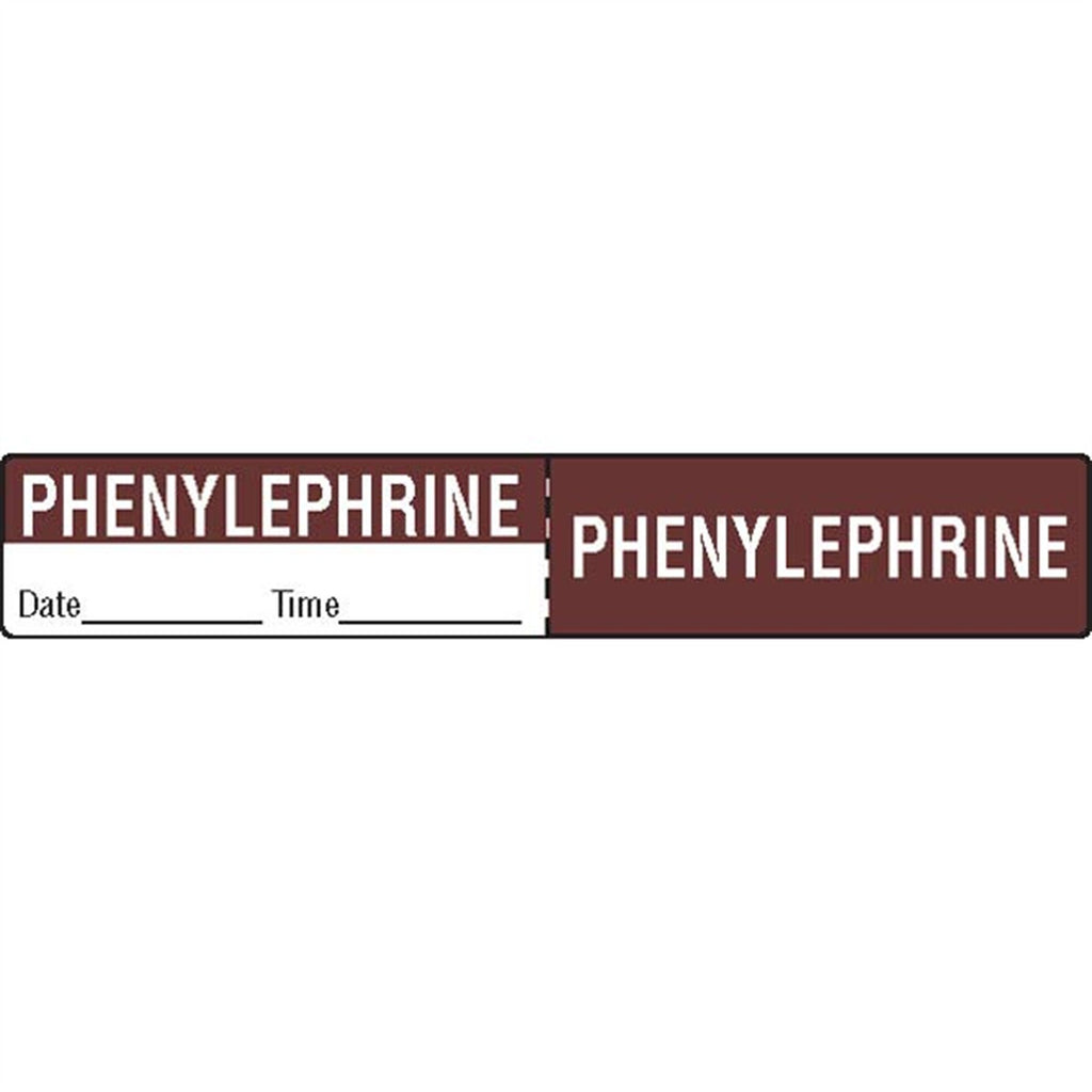 IV Tubing Medication Labels - Phenylepherine