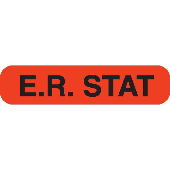 "E.R. STAT" Orange Medical Label