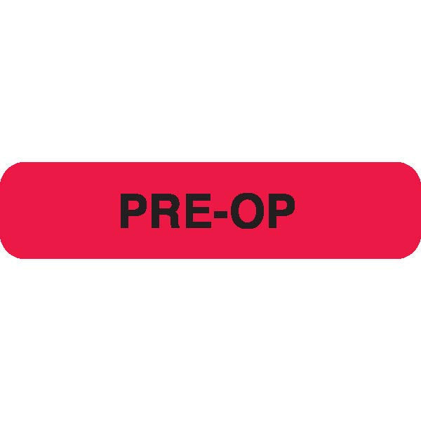 "PRE-OP" Red Medical Label
