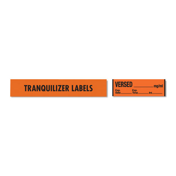 Tranquilizer Medication Label Tape - VERSED__mg/mL