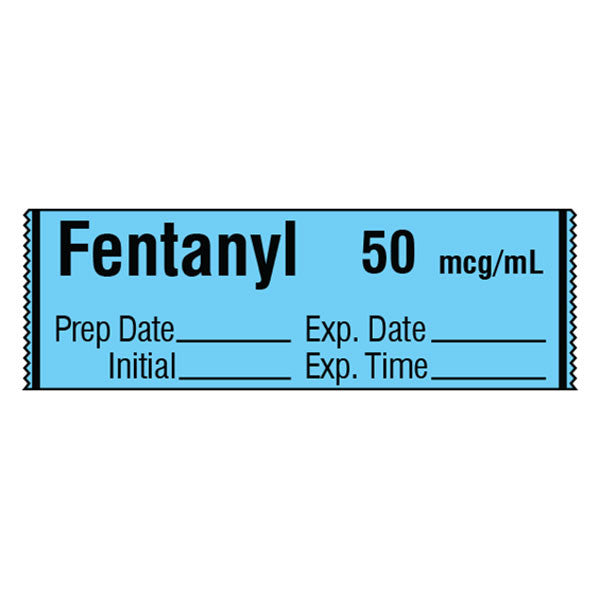 Narcotics Medication Label Tape - Fentanyl - 50mcg/mL