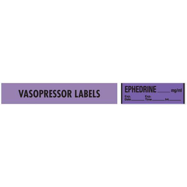 Vasopressor Medication Label Tape - EPHEDRINE__mg/mL