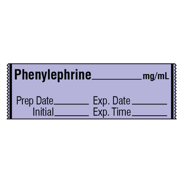 Vasopressor Medication Label Tape - PHENYLEPHRINE__mg/mL