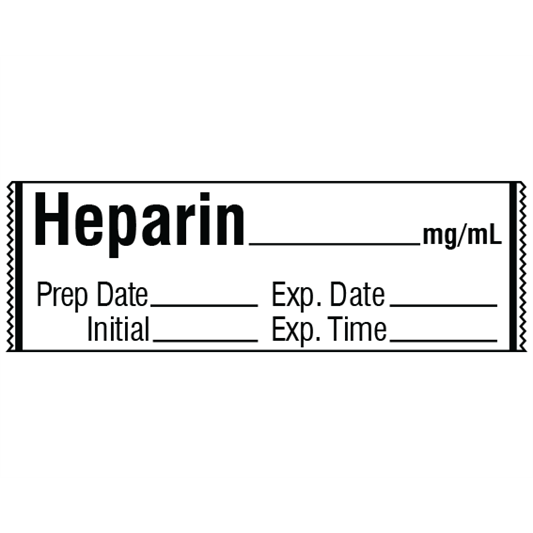 HEPARIN__mg/mL Medication Label Tape