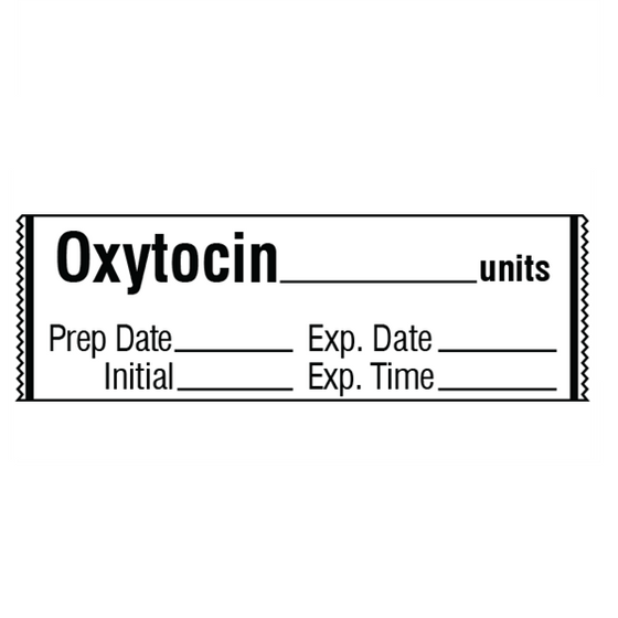 OXYTOCIN units Medication Label Tape
