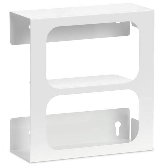 Stainless Steel Glove Box Holders with White Expoxy Powder Coat - Double