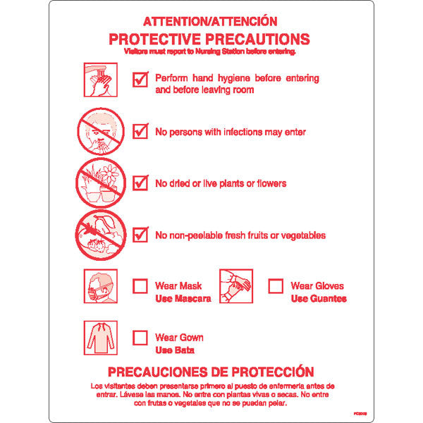 Patient Room Precautions Labels - Protective