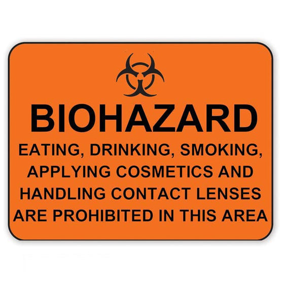 Biohazard Eating, Drinking, Smoking Are Prohibited - Orange