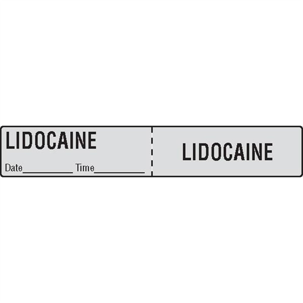 IV Tubing Medication Labels - Lidocaine