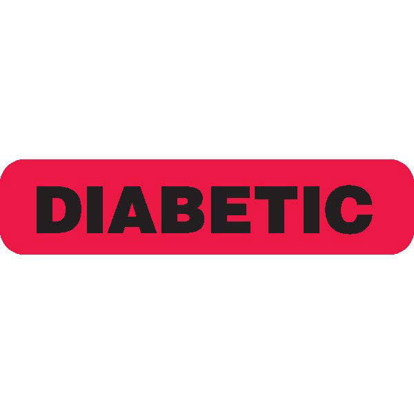 "DIABETIC" Red Medical Label
