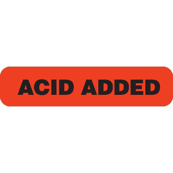 Urine Collection Label - "ACID ADDED"