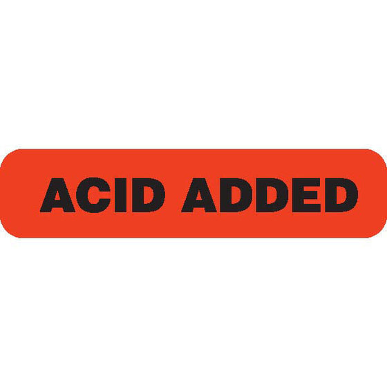 Urine Collection Label - "ACID ADDED"