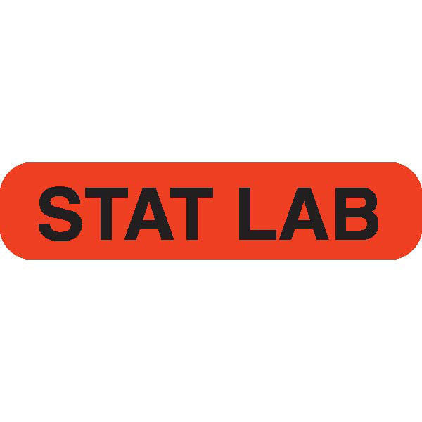 "STAT LAB" Orange Medical Label