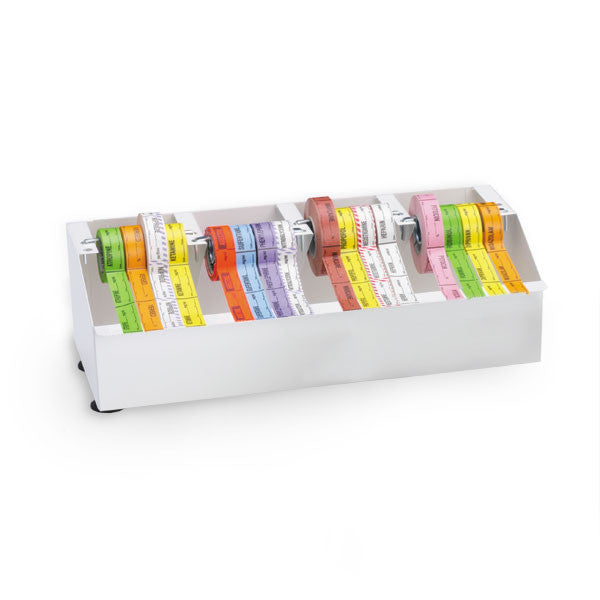 Metal Medication Label Tape Dispenser - Holds 16 Rolls