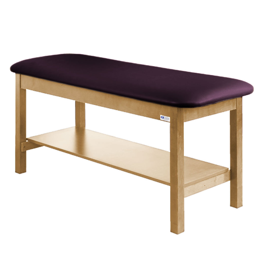 Treatment Exam Table Wooden Full Shelf Flat Top - Purplegray