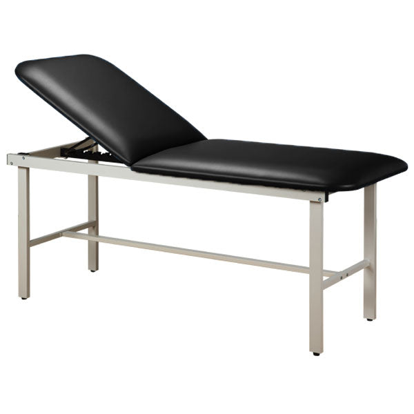 Adjustable Backrest Treatment Table with Steel Frame - Black