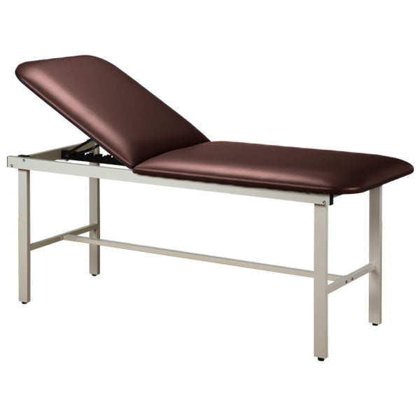 Adjustable Backrest Treatment Table with Steel Frame - Burgundy