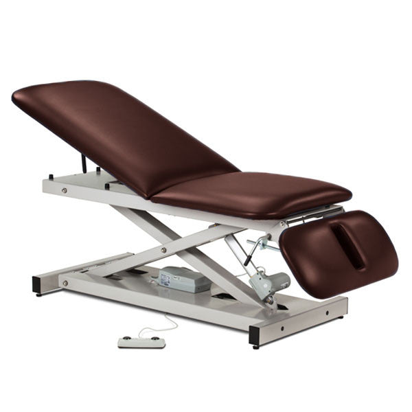 Treatment Exam Table Power Height Adjustable Backrest Drop Section - Burgundy