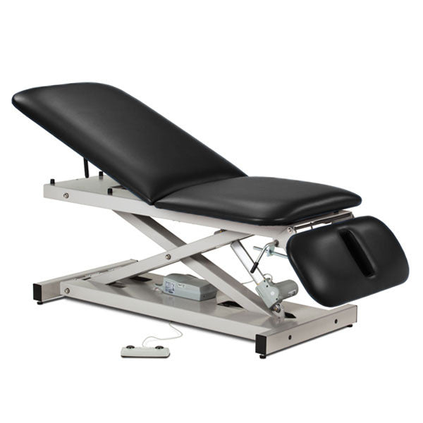 Treatment Exam Table Power Height Adjustable Backrest Drop Section - Black
