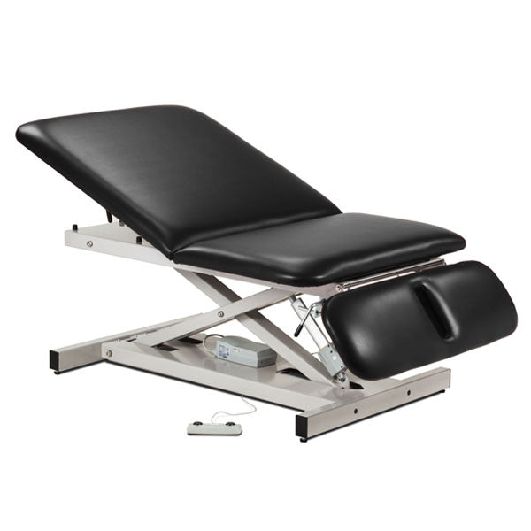 Power Bariatric Treatment Table with Adjustable Backrest & Drop Section - Black