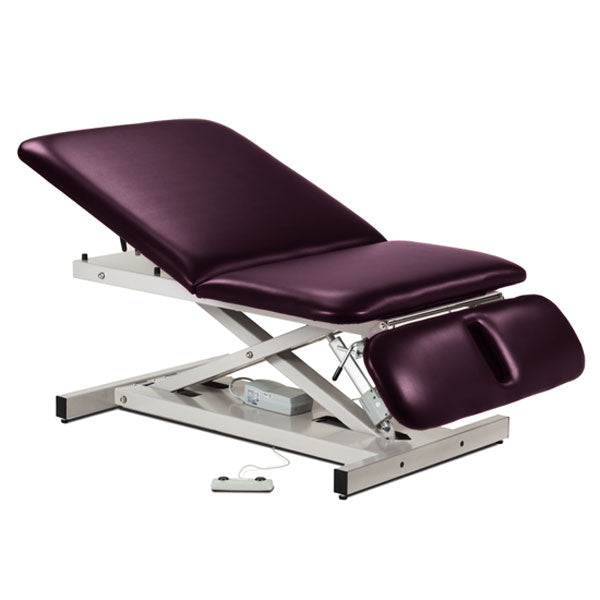 Power Bariatric Treatment Table with Adjustable Backrest & Drop Section - Purplegray