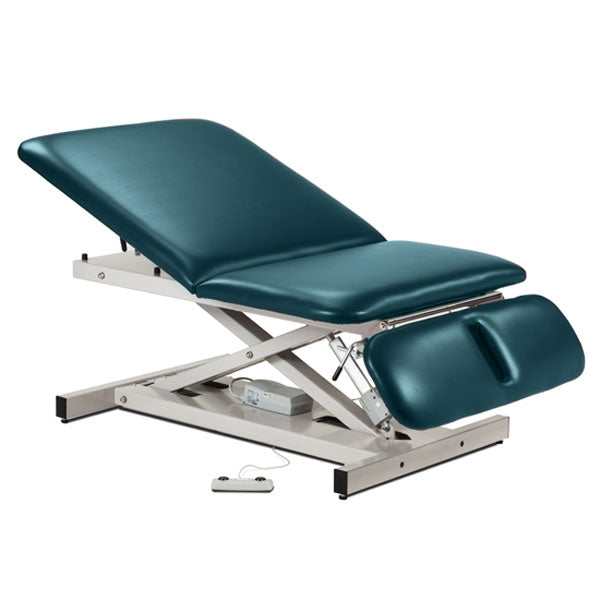 Power Bariatric Treatment Table with Adjustable Backrest & Drop Section - Slate Blue