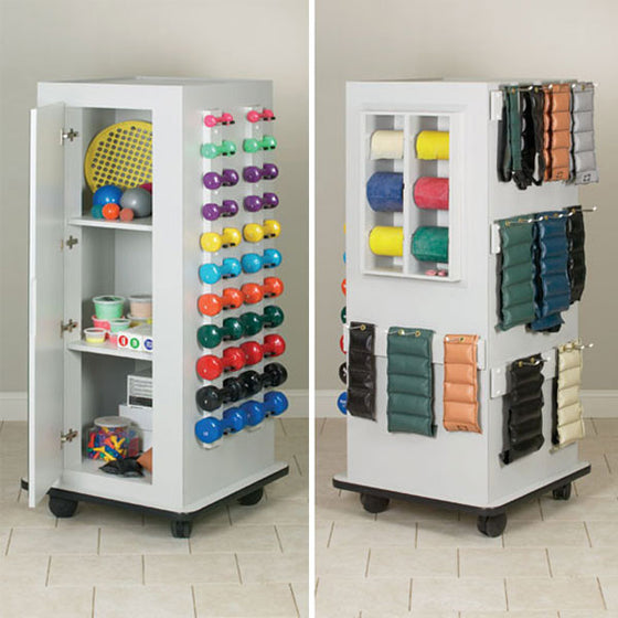 Resistance Band Dumbbell Mobile Storage with Mirror