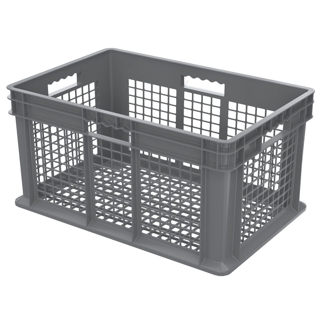 Akro-Mils Straight Wall Container - Mesh 23-3/4 x 15-3/4 x 12-1/4 - Gray