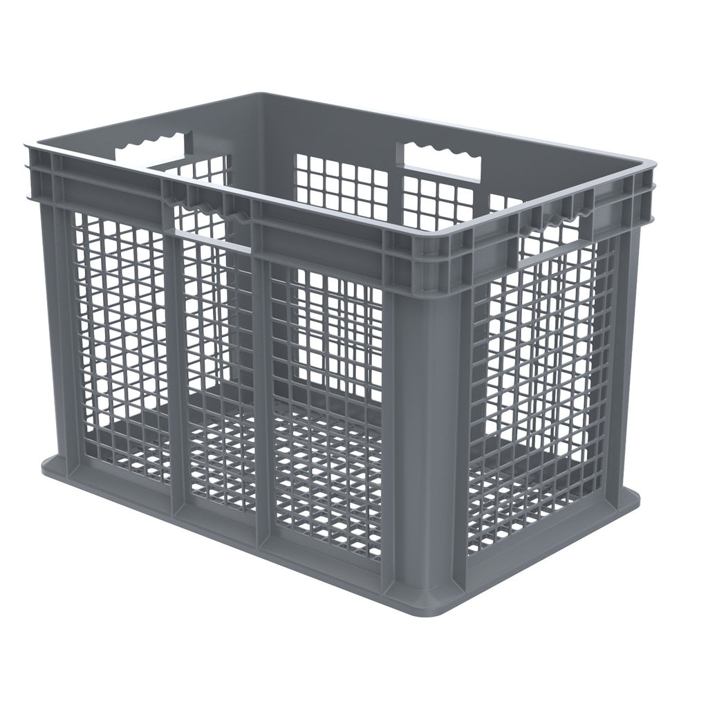 Akro-Mils Straight Wall Container - Mesh 23-3/4 x 15-3/4 x 16-1/8 - Gray