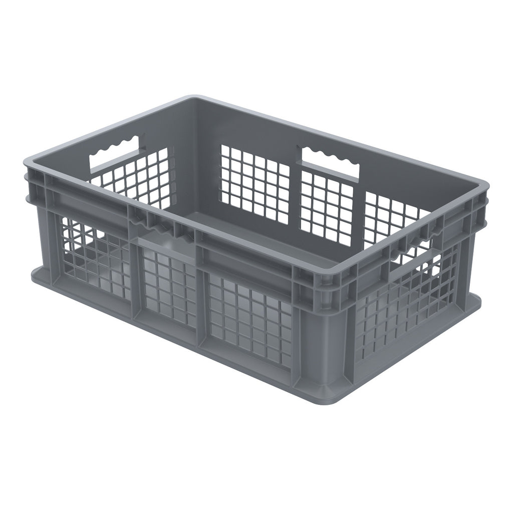 Akro-Mils Straight Wall Container - Mesh 23-3/4 x 15-3/4 x 8-1/4 - Gray