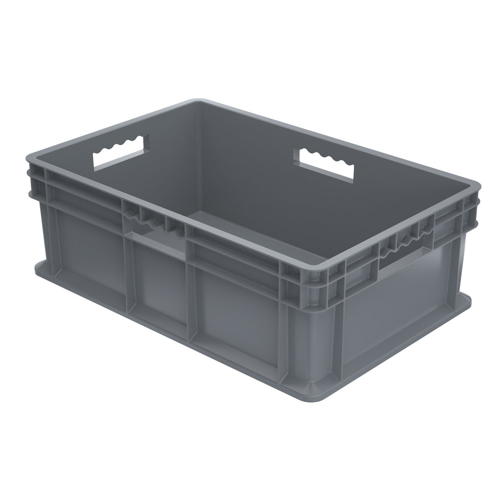 Akro-Mils Straight Wall Container - Solid 23-3/4 x 15-3/4 x 8-1/4 - Gray