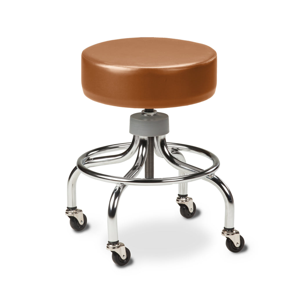 Chrome Base Stool with Round Foot Ring - Canyon - 