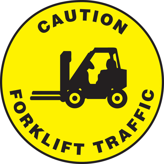 Slip-Gard™ Floor Sign - Caution Forklift Traffic - 8"