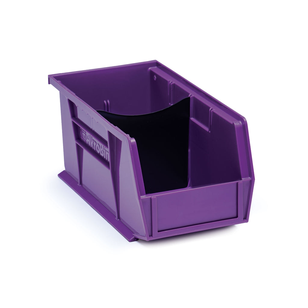 AkroBin 30230 Stack & Hang Bins 10-7/8 x 5-1/2 x 5 Bundle with Width Dividers - Purple