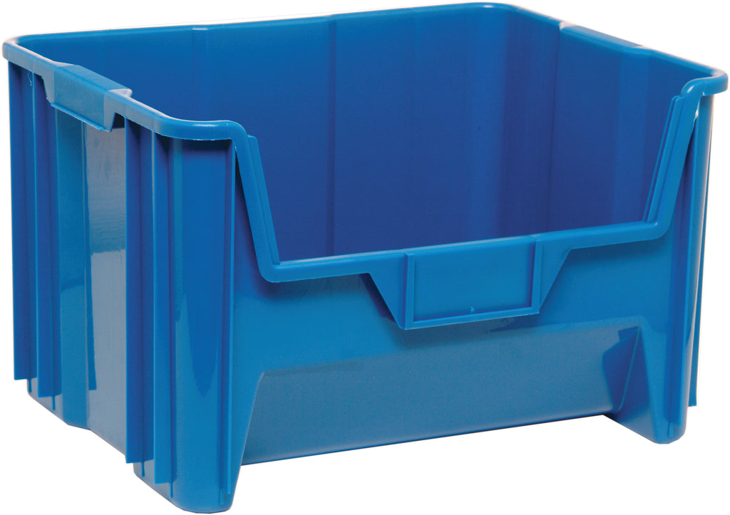 Heavy Duty Stack Container 15-1/4" x 19-7/8" x 12-7/16" Blue 3/pk