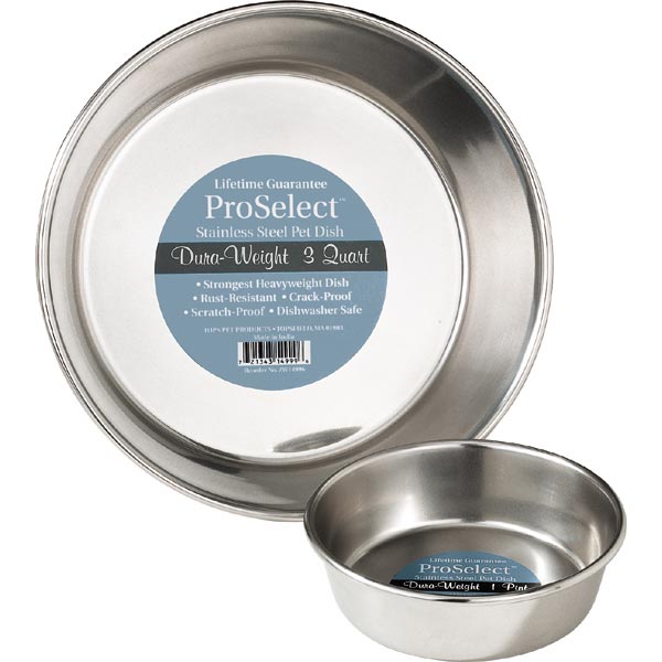 ProSelect Dura-Weight Stainless Steel Pet Bowls